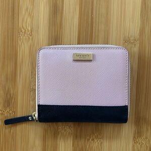 Kate Spade Black and Pink Colorblock Zip Wallet